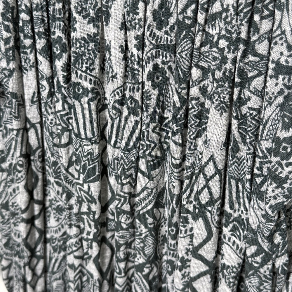 Free People Blouse Tribal Print Grey Sleeve Women M 3/4 sleeve - Picture 5 of 8